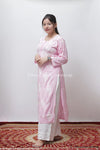 PINK AYAAT MODAL COTTON STRAIGHT CHIKANKARI KURTI