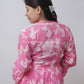 ZAREEN PINK MULMUL PRINTED CHIKANKARI GOWN