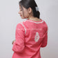 HOT PINK SAZIA COTTON STRAIGHT CHIKANKARI KURTI