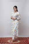LIGHT BLUE ZOYA MULMUL CHIKANKARI STRAIGHT KURTA