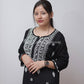BLACK YALINA KHADI CHIKANKARI STRAIGHT KURTA