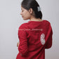 RED YALINA KHADI CHIKANKARI STRAIGHT KURTA