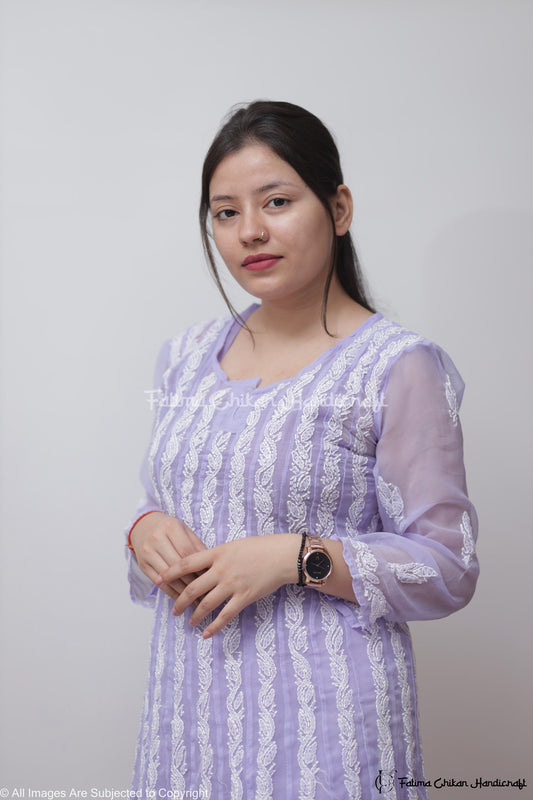 NAAYLA LAVENDER GEORGETTE CHIKANKARI ANARKALI