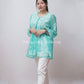 FALAK SKY BLUE GEORGETTE CHIKANKARI SHORT FROCK
