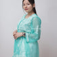 FALAK SKY BLUE GEORGETTE CHIKANKARI SHORT FROCK