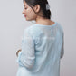 SKY BLUE IQRA VISCOSE CHIKANKARI PEPLUM TOP