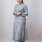 ADAB GREY CHANDERI CHIKANKARI STITCHED SUIT SET