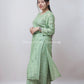 ADAB GREEN CHANDERI CHIKANKARI STITCHED SUIT SET