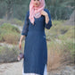 SUKAINA NAVY BLUE VISCOSE CHIKANKARI KURTA SET