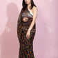 GEORGETTE BLACK MULTI CHIKANKARI SAREE