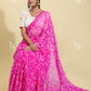 GEORGETTE DARK PINK TEEPCHI CHIKANKARI SAREE