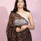 GEORGETTE BLACK MULTI CHIKANKARI SAREE