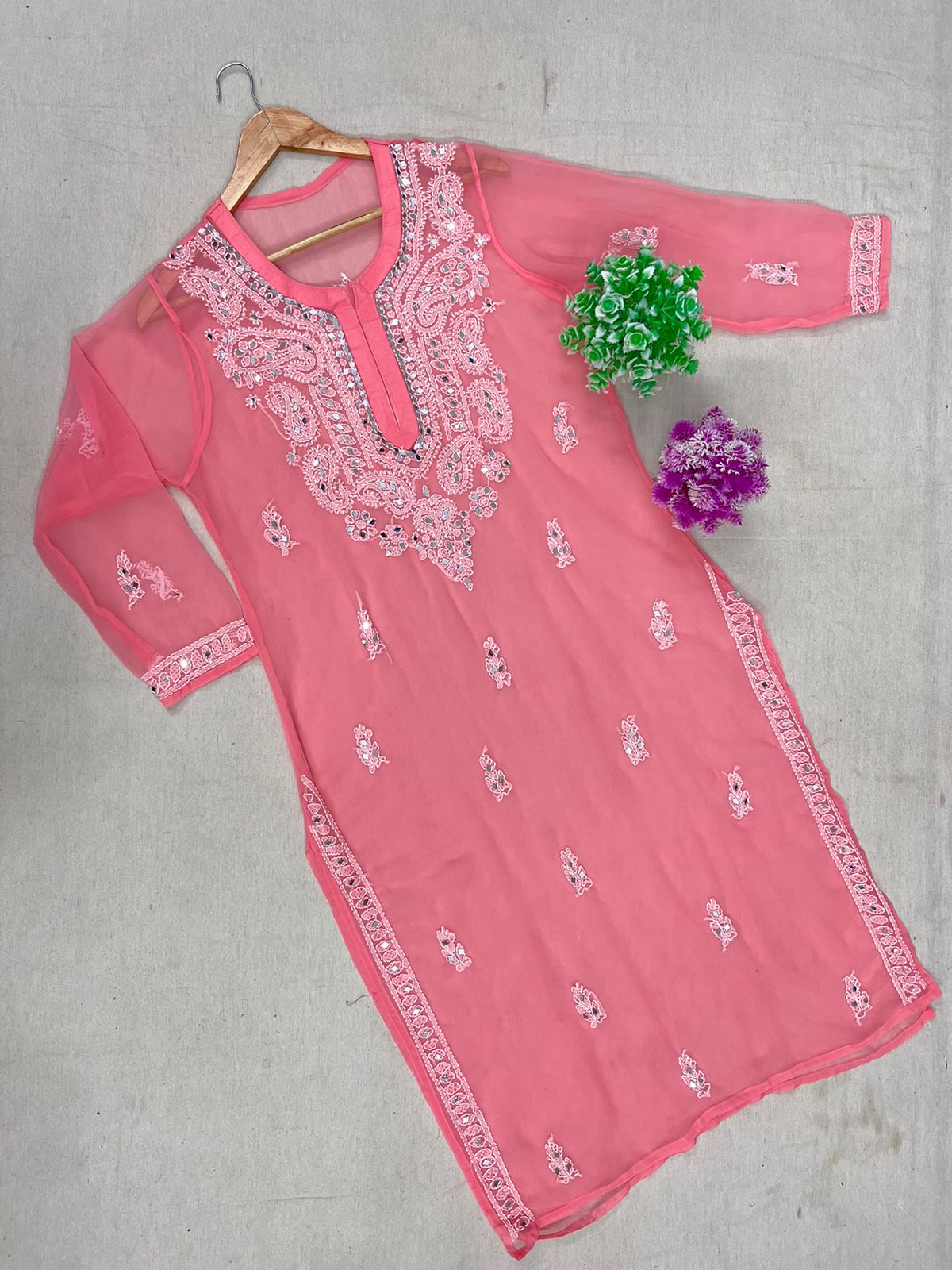 GALA BUTTI MIRROR HANDEMADE KURTA WITH INNER