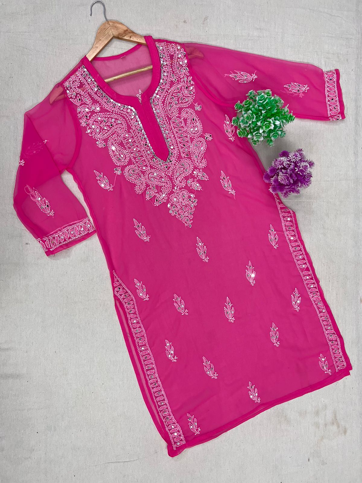 GALA BUTTI MIRROR HANDEMADE KURTA WITH INNER