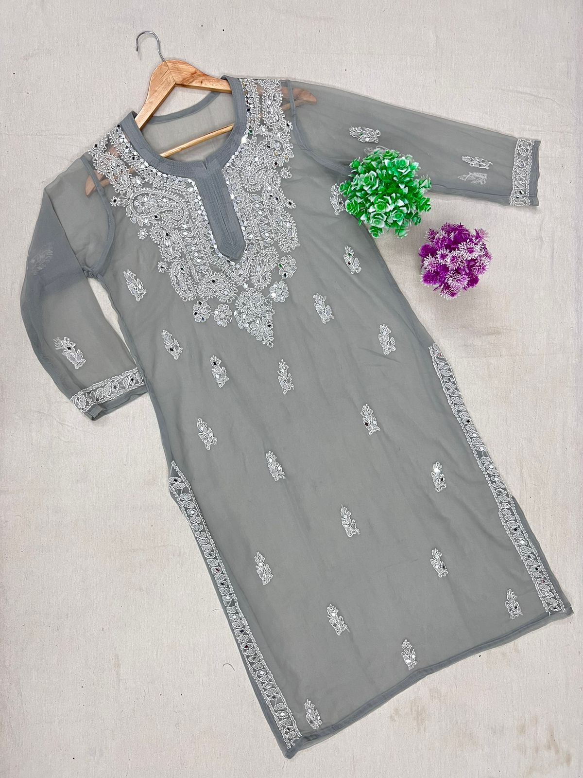 GALA BUTTI MIRROR HANDEMADE KURTA WITH INNER