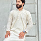 SHAZIM CHIKANKARI COTTON STRAIGHT MEN'S KURTA