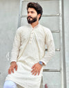SHAZIM CHIKANKARI COTTON STRAIGHT MEN'S KURTA