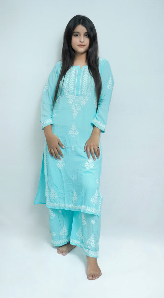 ZAREEN SKY-BLUE MODAL PALAZO SET
