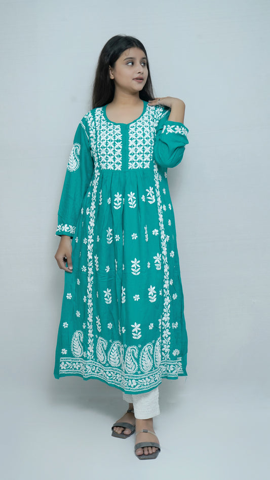 RAMA GREEN HEAVY MODAL GAOWN