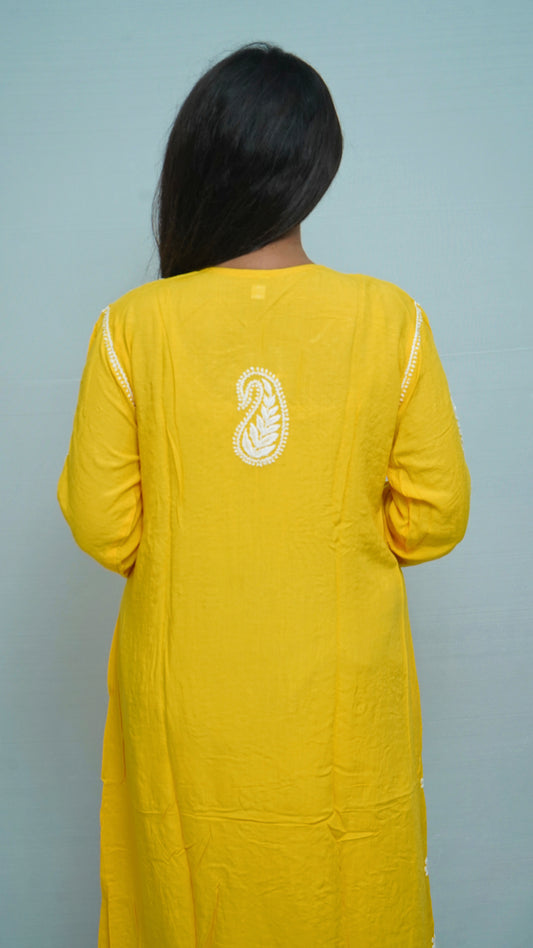 YELLOW MODAL HEAVY GAOWN