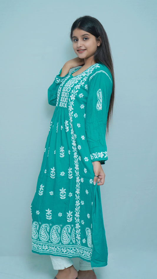 RAMA GREEN HEAVY MODAL GAOWN