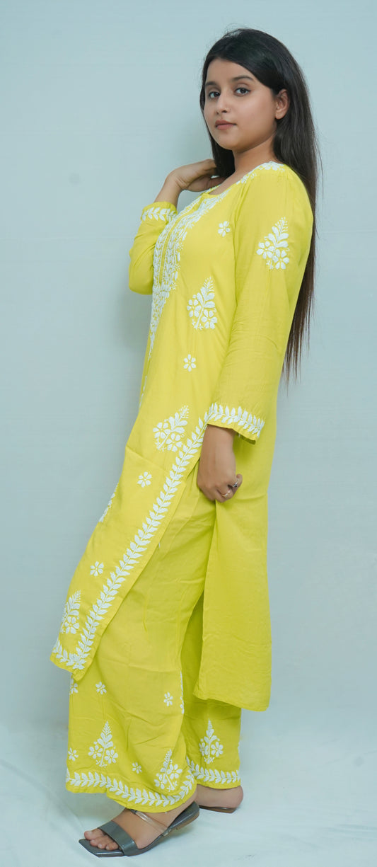 ZAREEN YELLOW MODAL PALAZO SET