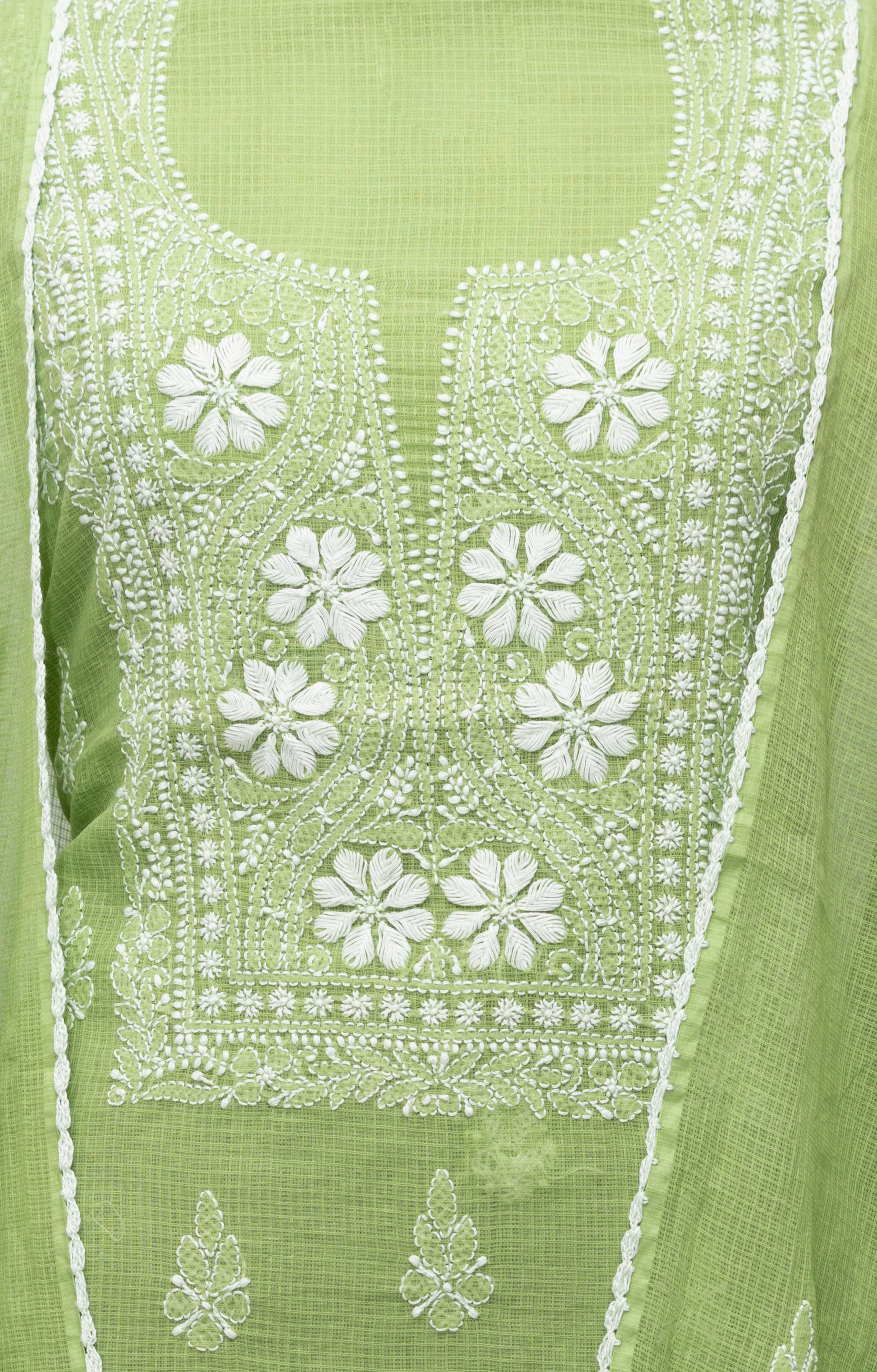 GREEN SOFT KOTA DORIYA SUIT WITH KURASHIYA DUPATTA