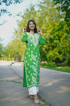 HIMANSHI GREEN MODAL CHIKANKARI KURTI