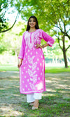 HIMANSHI PINK MODAL CHIKANKARI KURTI