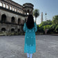 SKY BLUE GEORGETTE  FRONT JAAL KURTI