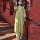 ADAB GREEN CHANDERI CHIKANKARI STITCHED SUIT SET
